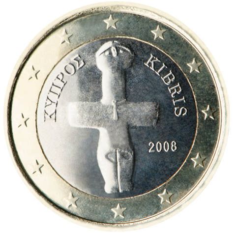 Ídolo cruciforme chipriota en las monedas de 1€ y 2€.