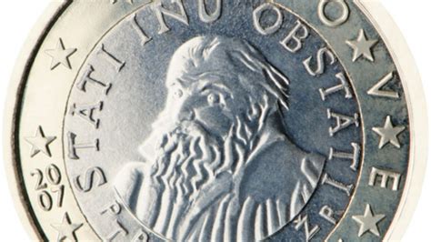 Primož Trubar en la moneda de 1€ eslovena.