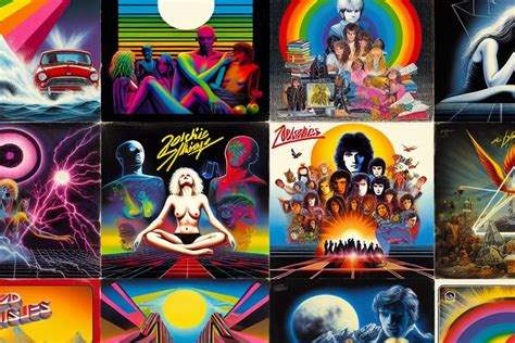 Montaje de portadas de discos y carteles de programas de radio de los años 80 y 90.