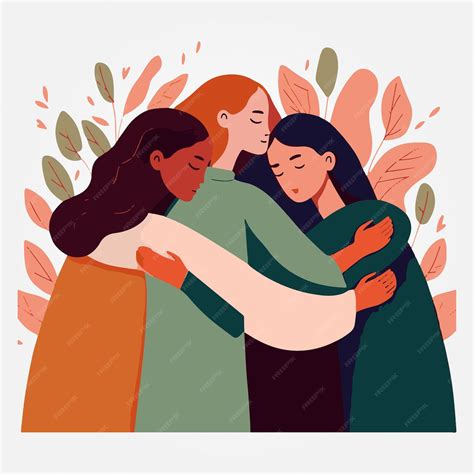 ilustracion de mujeres apoyándose mutuamente