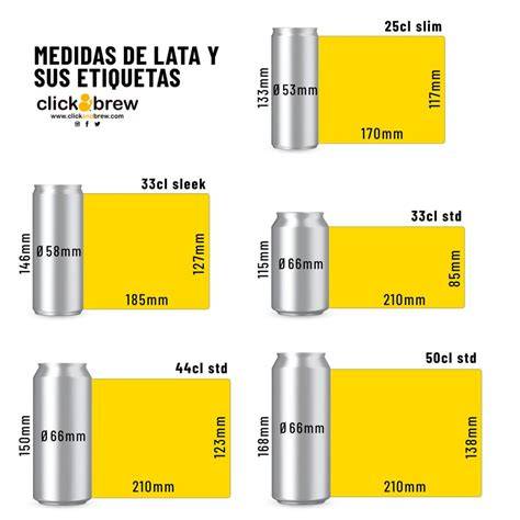 Infografía comparativa del tamaño de una lata de 500ml vs 330ml
