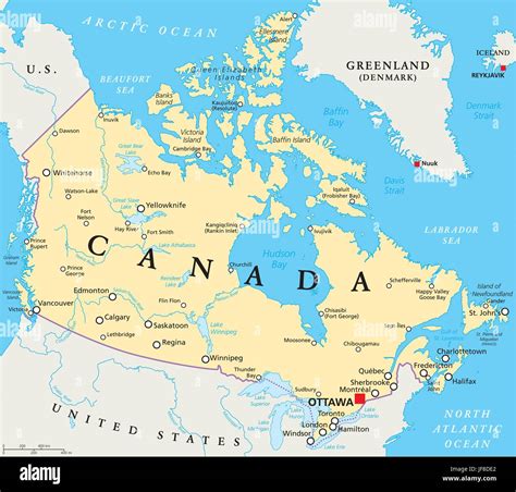 mapa de Canadá con énfasis en Quebec