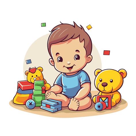 Ilustración de un bebé jugando con un frasco de colonia infantil, con un icono de advertencia sobre la seguridad.