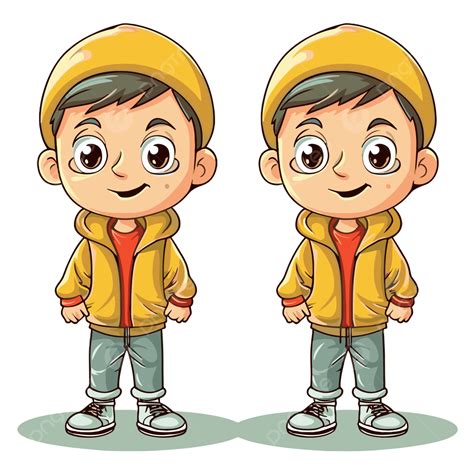 Dibujo de dos mellizos, un niño y una niña