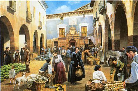 Escena costumbrista de un pueblo español