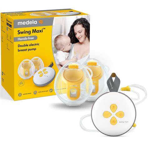 Infografía que muestra el diseño ergonómico del extractor Medela Swing y sus componentes principales libres de BPA