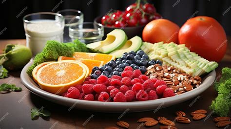 plato equilibrado con frutas, verduras, legumbres y proteínas, enfatizando una dieta antiinflamatoria