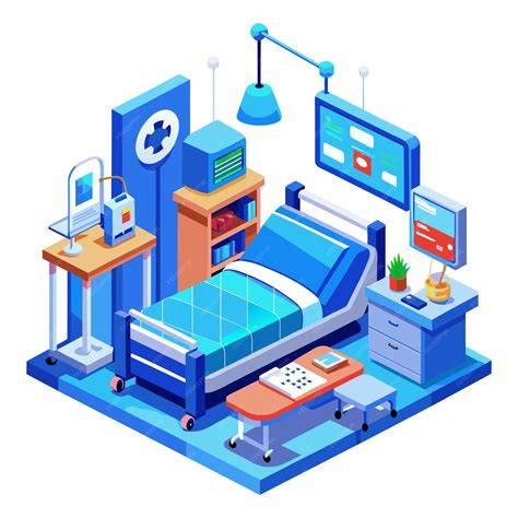 Ilustración de una sala de UCIP moderna con equipos y personal médico