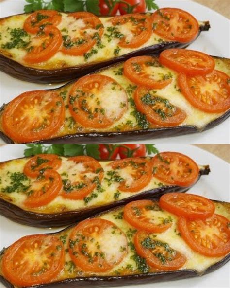ensalada de berenjenas al horno con feta y tomate en un plato individual