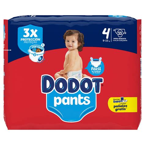 Infografía: Características principales de Dodot Pants Talla 4 (cinturilla elástica, absorción, materiales suaves)