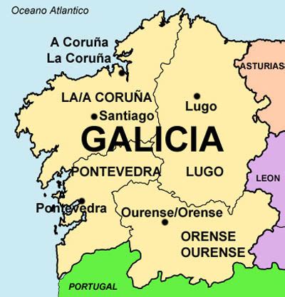 Mapa de Galicia con datos demográficos (infografía)