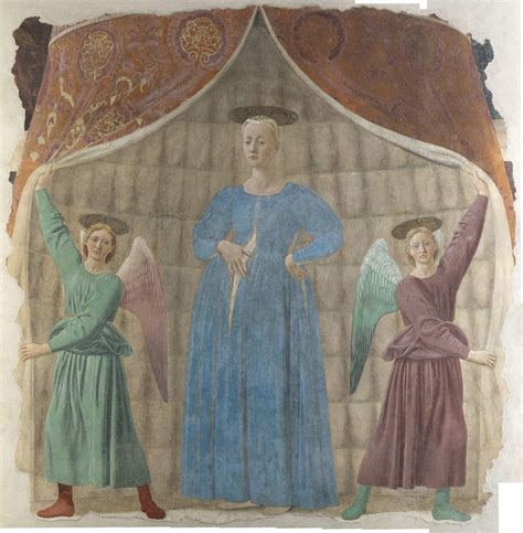 Detalle de los ángeles simétricos en la Madonna del Parto