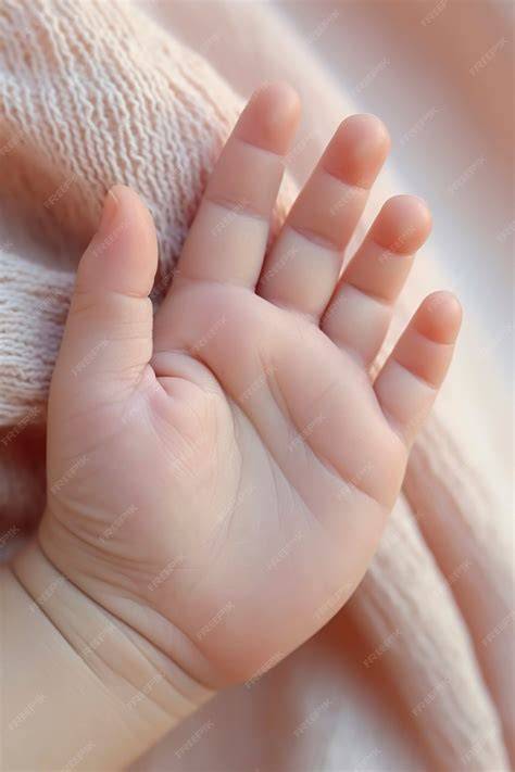 Un primer plano de la mano de un bebé recién nacido apretando firmemente el dedo de un adulto