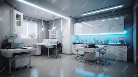 Fotografía de una moderna sala de consulta ginecológica o una sala de ecografía