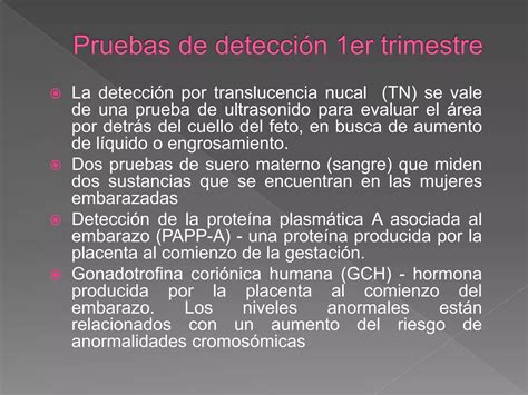 Esquema de las pruebas de detección prenatal de suero materno (triple y cuádruple screening).