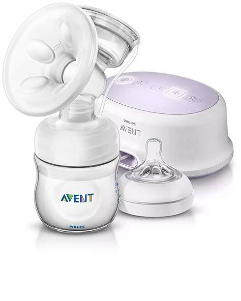 Foto detallada de las partes del extractor de leche eléctrico Philips Avent Essential listas para la limpieza.