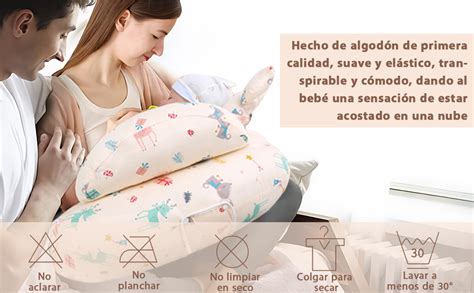Ilustración mostrando las diferentes formas en que se puede usar un cojín de lactancia: durante el embarazo, la lactancia y como barrera de seguridad.