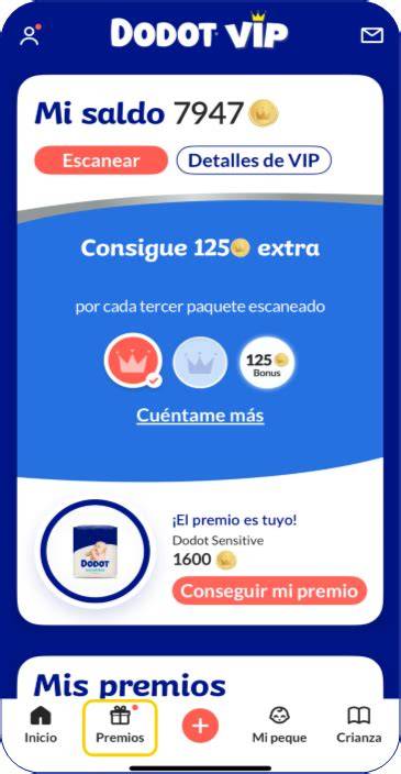 Gráfico explicativo del programa de recompensas Dodot VIP