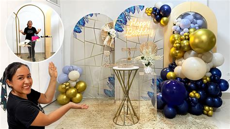 esquema de un arco de globos orgánico para mesa de dulces