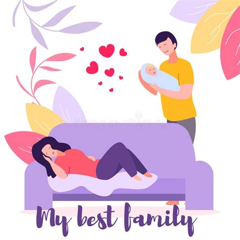 Ilustración que muestra a una madre descansando mientras el padre cuida al bebé, enfatizando la importancia del apoyo mutuo.