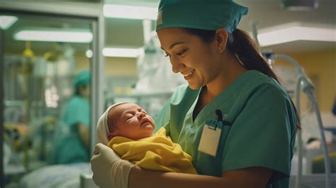 Equipo de enfermería atendiendo a madre y bebé en una planta de maternidad