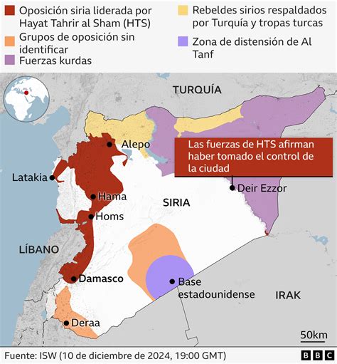 Mapa de las zonas de conflicto y presencia de DAESH en Siria e Irak