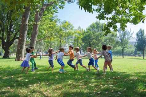Foto de niños jugando libremente al aire libre
