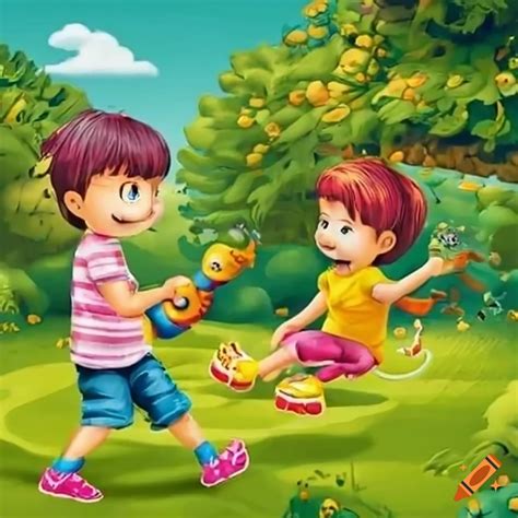 Foto de dos niños jugando con un kit de médico, uno examinando a un peluche