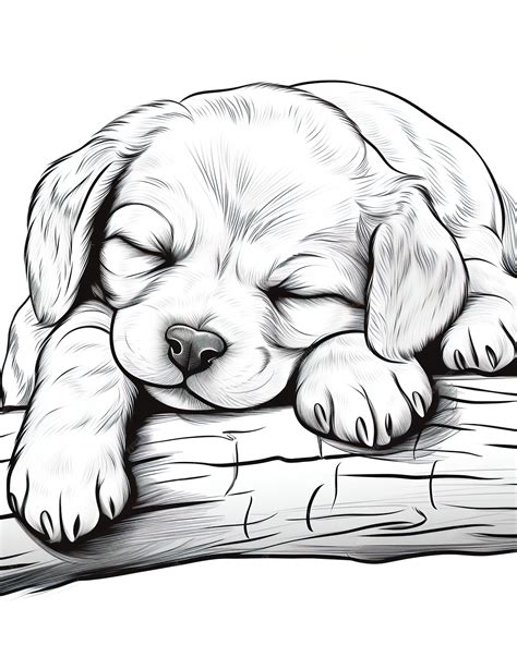 Ilustración de un cachorro durmiendo plácidamente con auriculares
