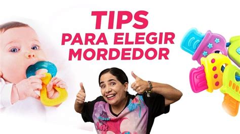 Ilustración de diferentes tipos de mordedores para bebés, destacando sus texturas y materiales.