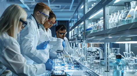 imagen de un laboratorio de análisis con equipos médicos y personal científico trabajando.