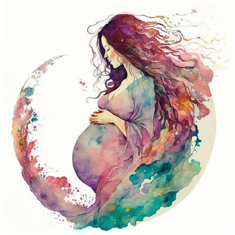 Ilustración de una comadrona interactuando con una mujer embarazada
