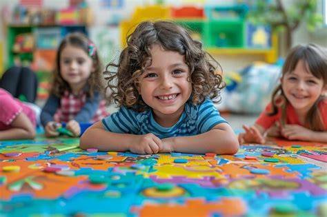 Niños aprendiendo y jugando, simbolizando el aprendizaje temprano