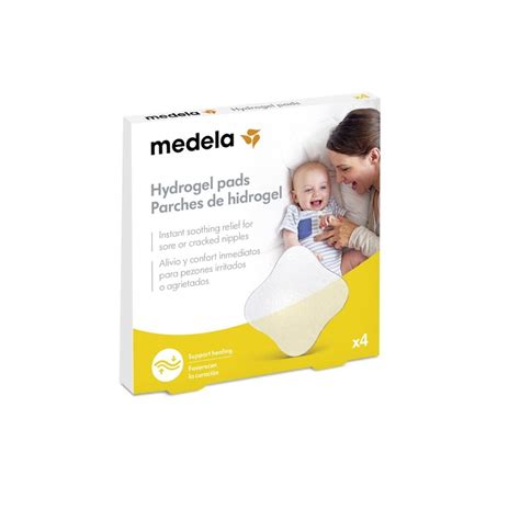 Diagrama de la estructura y aplicación del parche de hidrogel de Medela