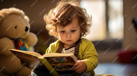 Ilustración de un niño pequeño leyendo un cuento sobre el destete.
