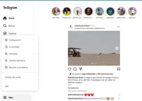 Captura de pantalla de la sección de estadísticas de una publicación de Instagram
