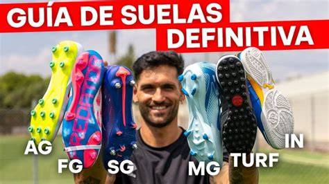Infografía: Tipos de suela de botas de fútbol para diferentes terrenos (FG, AG, TF, SG)