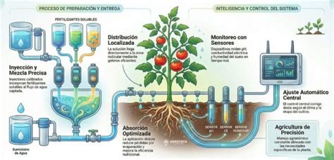 Infografía: Componentes de un sistema de fertirrigación automatizado