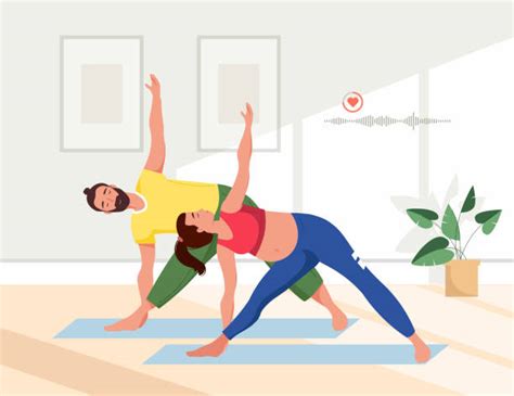 Pareja embarazada practicando ejercicios de respiración