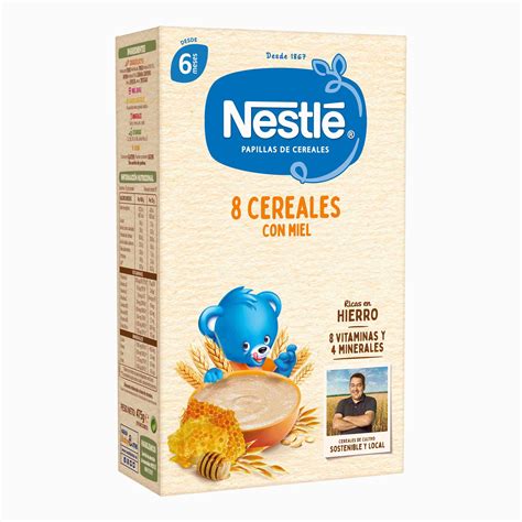 Envase de papilla Nestlé 8 Cereales con Miel
