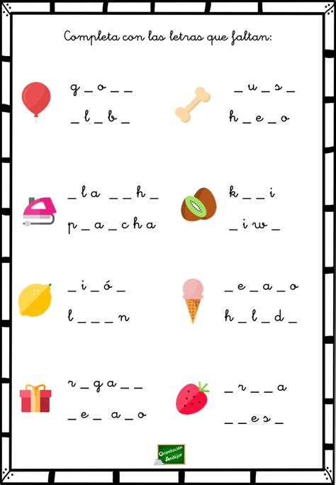 Ejemplo de juego de deletreo o alfabeto con iconos.