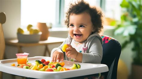 Foto: Bebé comiendo puré de frutas