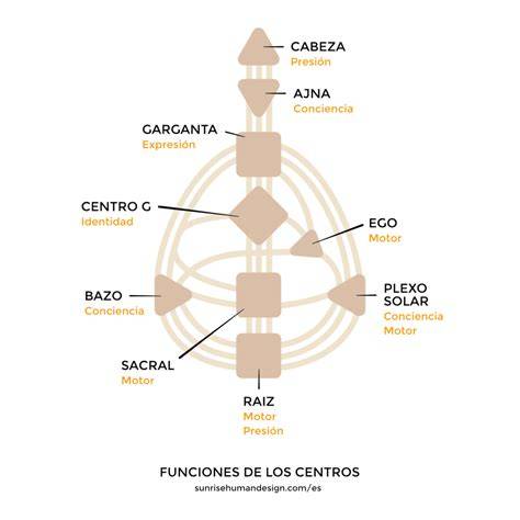 Ilustración de los tres centros energéticos femeninos: útero, corazón y cabeza.