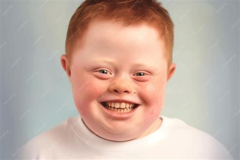 Foto de un niño con síndrome de Down mostrando rasgos faciales