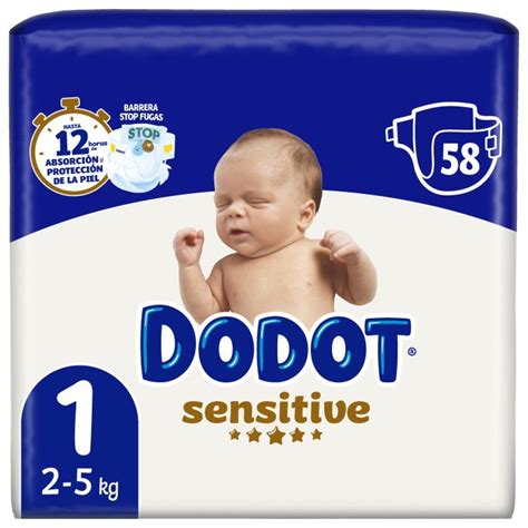 primer plano de un pañal Dodot Sensitive Talla 1 mostrando el indicador de humedad