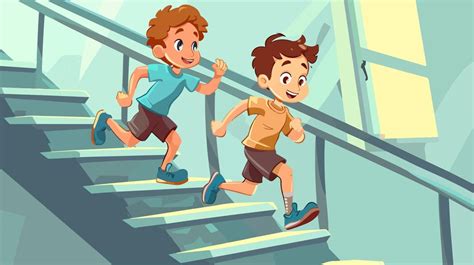 Niños subiendo por una escalera retráctil en un cambiador