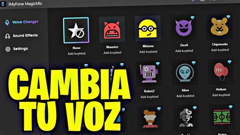 Interfaz principal de un cambiador de voz para Windows