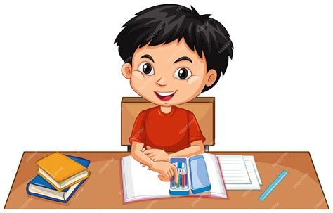 Niño haciendo la tarea en un escritorio ordenado y bien iluminado