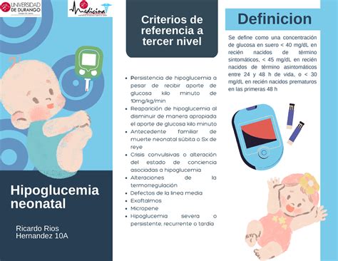 Infografía sobre las principales causas de hipoglucemia neonatal