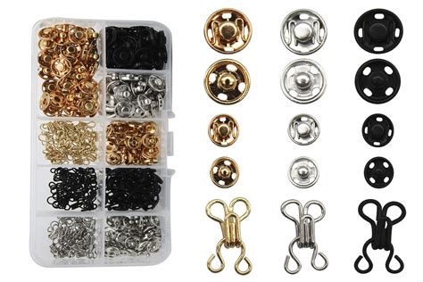 Conjunto de accesorios para coser pañales: broches de presión, velcro y elásticos